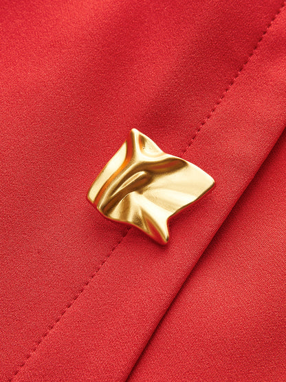 Elegante Metaal-Knoop Plissé Tank Jurk Voor Vrouwen – Luxe Stijl, Zachte Stof & Ideaal Voor Zomerse Avonden.