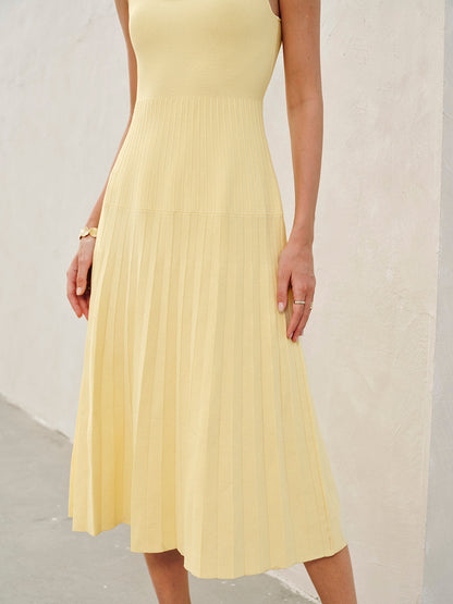 Elegante Geribbelde Jurk Voor Dames – Comfortabele Brei, Stijlvolle Vierkante Hals & Perfect Voor Zowel Dagelijkse Draag Als Avonduitjes.