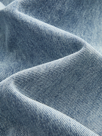 Asymmetrische Taille Wijde Jeans Voor Modebewuste Vrouwen – Katoenmix, Trendy Lichte Blauw & Zorgvuldig Ontwerp Voor Een Unieke Stijlervaring.