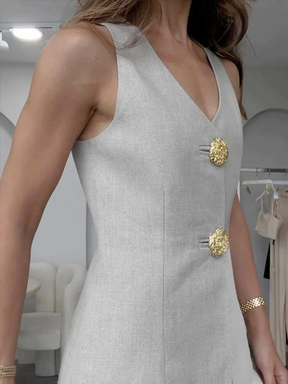 Stijlvolle Split Mouwloze Broek Set Voor Modebewuste Vrouwen – Elegant Design, Comfortabele Pasvorm & Ideaal Voor Zomerse Uitjes.