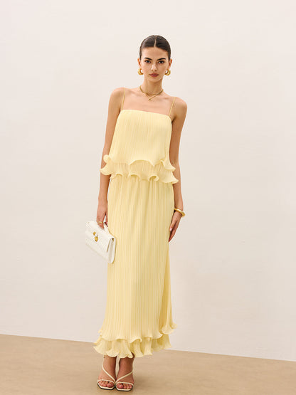 Elegante Gelaagde Plissé Rokken Set Voor Dames – Luchtige Stof, Speelse Rimpels & Perfect Voor Feestelijke Gelegenheden.