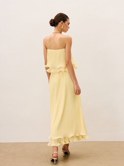 Elegante Gelaagde Plissé Rokken Set Voor Dames – Luchtige Stof, Speelse Rimpels & Perfect Voor Feestelijke Gelegenheden.