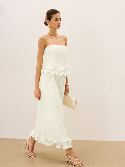 Elegante Gelaagde Plissé Rokken Set Voor Dames – Luchtige Stof, Speelse Rimpels & Perfect Voor Feestelijke Gelegenheden.