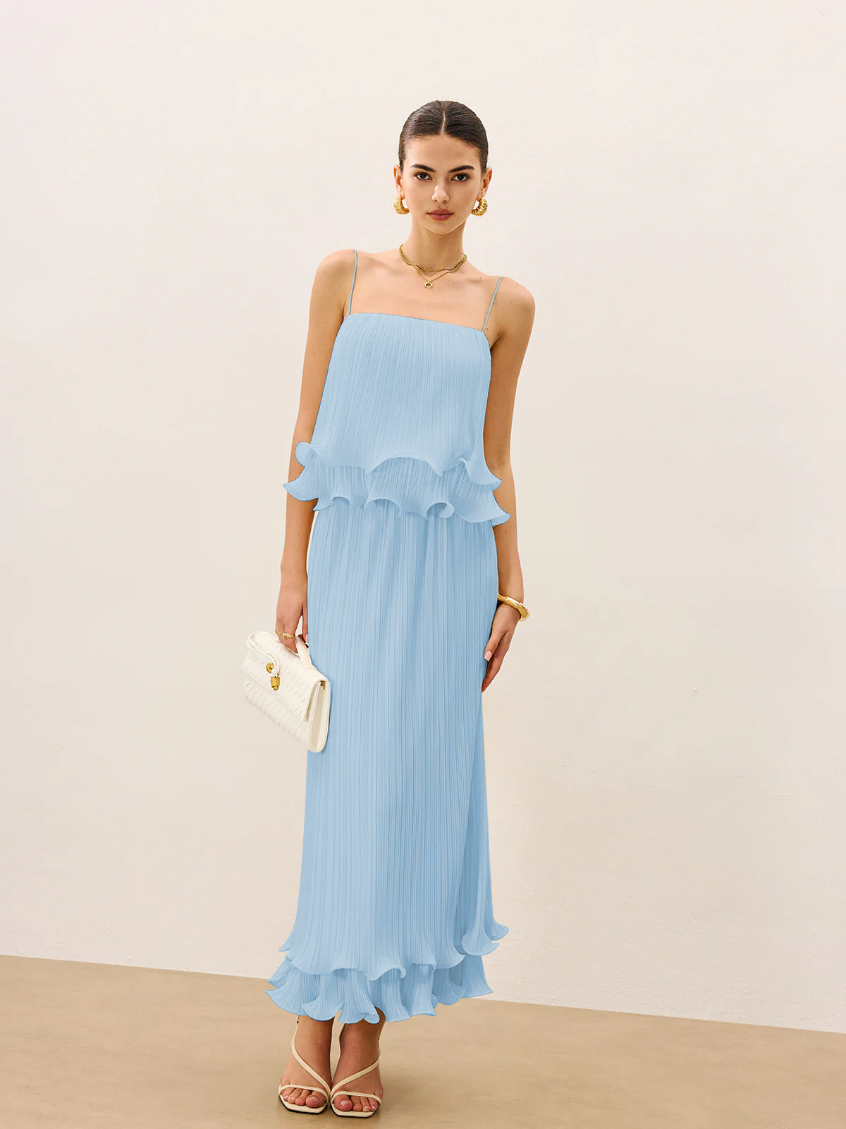 Elegante Gelaagde Plissé Rokken Set Voor Dames – Luchtige Stof, Speelse Rimpels & Perfect Voor Feestelijke Gelegenheden.