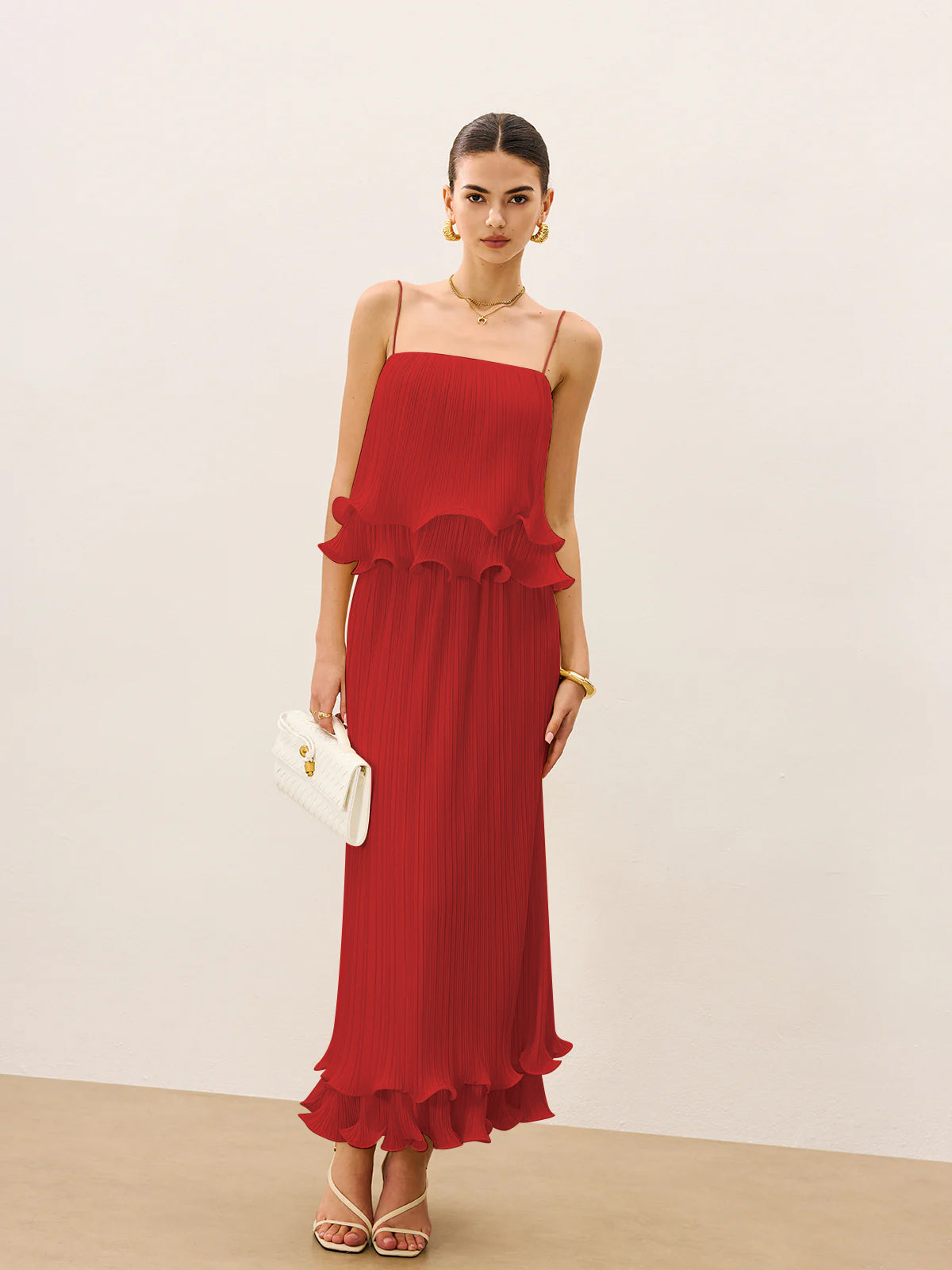 Elegante Gelaagde Plissé Rokken Set Voor Dames – Luchtige Stof, Speelse Rimpels & Perfect Voor Feestelijke Gelegenheden.