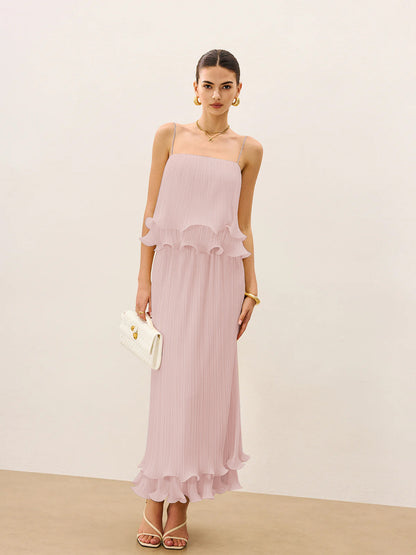 Elegante Gelaagde Plissé Rokken Set Voor Dames – Luchtige Stof, Speelse Rimpels & Perfect Voor Feestelijke Gelegenheden.