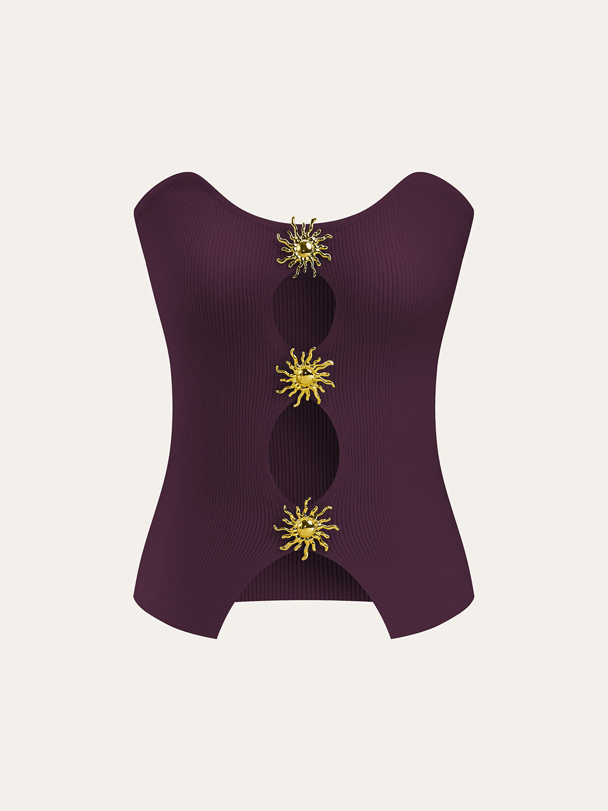 Gebreid Sweater Vest Voor Modebewuste Vrouwen – Elegant Metalen Uitsnijdingen, Verfijnde Textuur & Perfect Voor Lagen Over Stijlvolle Outfits.