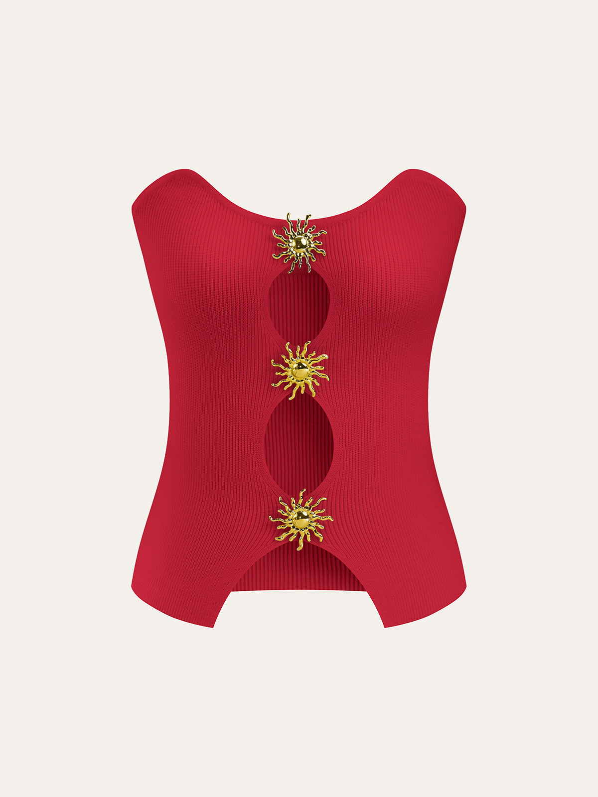 Gebreid Sweater Vest Voor Modebewuste Vrouwen – Elegant Metalen Uitsnijdingen, Verfijnde Textuur & Perfect Voor Lagen Over Stijlvolle Outfits.