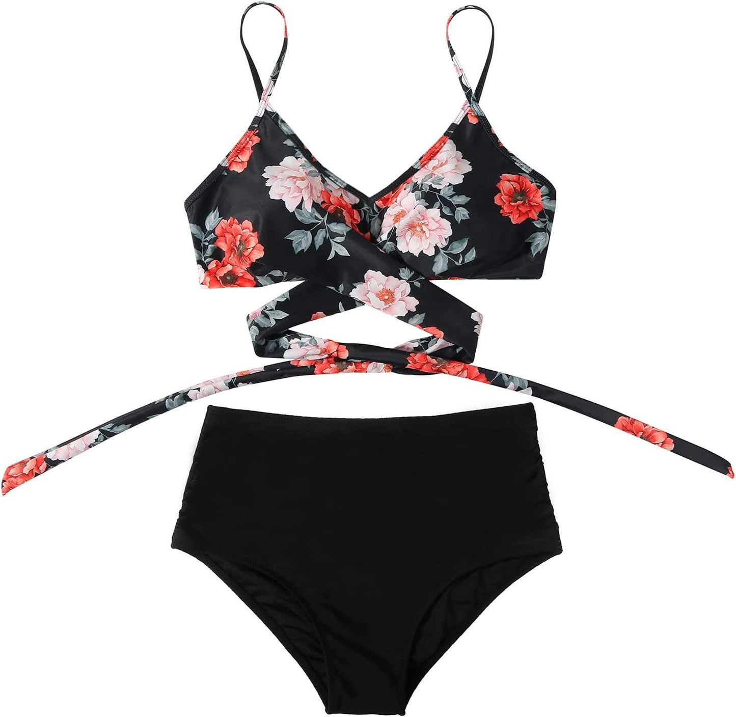 High-waist bikini met gekruiste top voor dames – corrigerende fit, verstelbaar & zomerproof