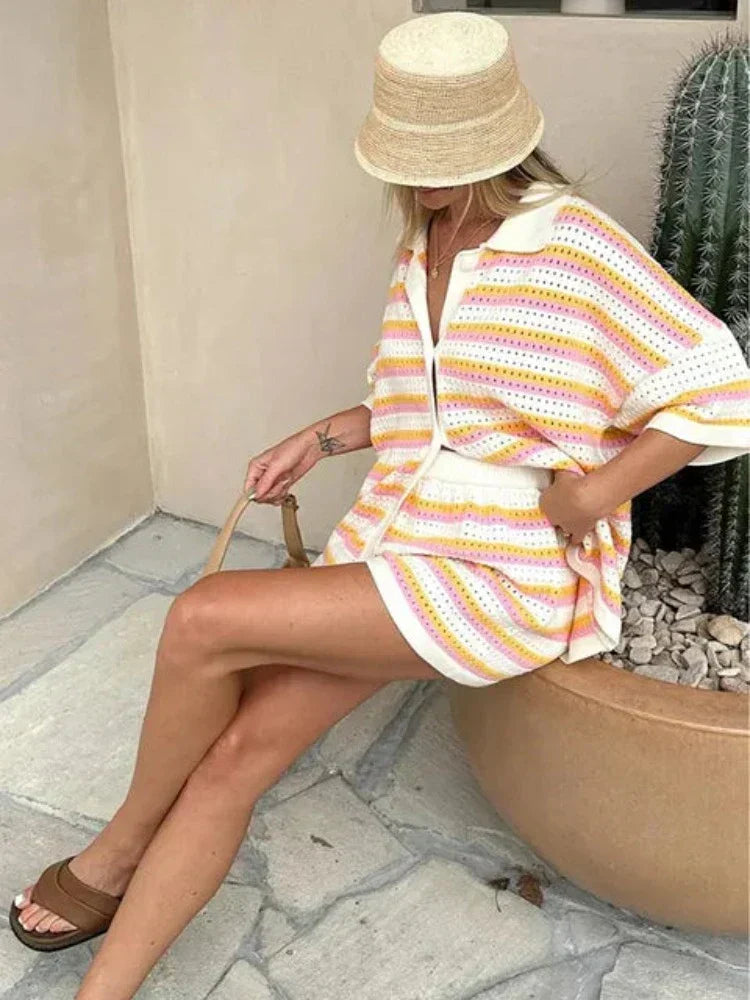 Luchtige Zomerset Met Streeppatroon – Comfortabele Co-Ord Voor Zonnige Dagen