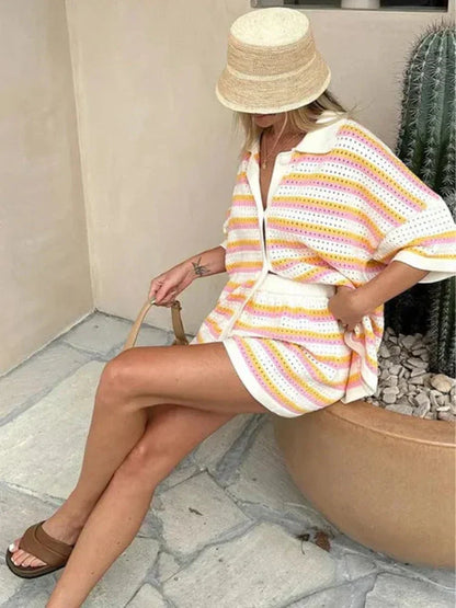 Luchtige Zomerset Met Streeppatroon – Comfortabele Co-Ord Voor Zonnige Dagen