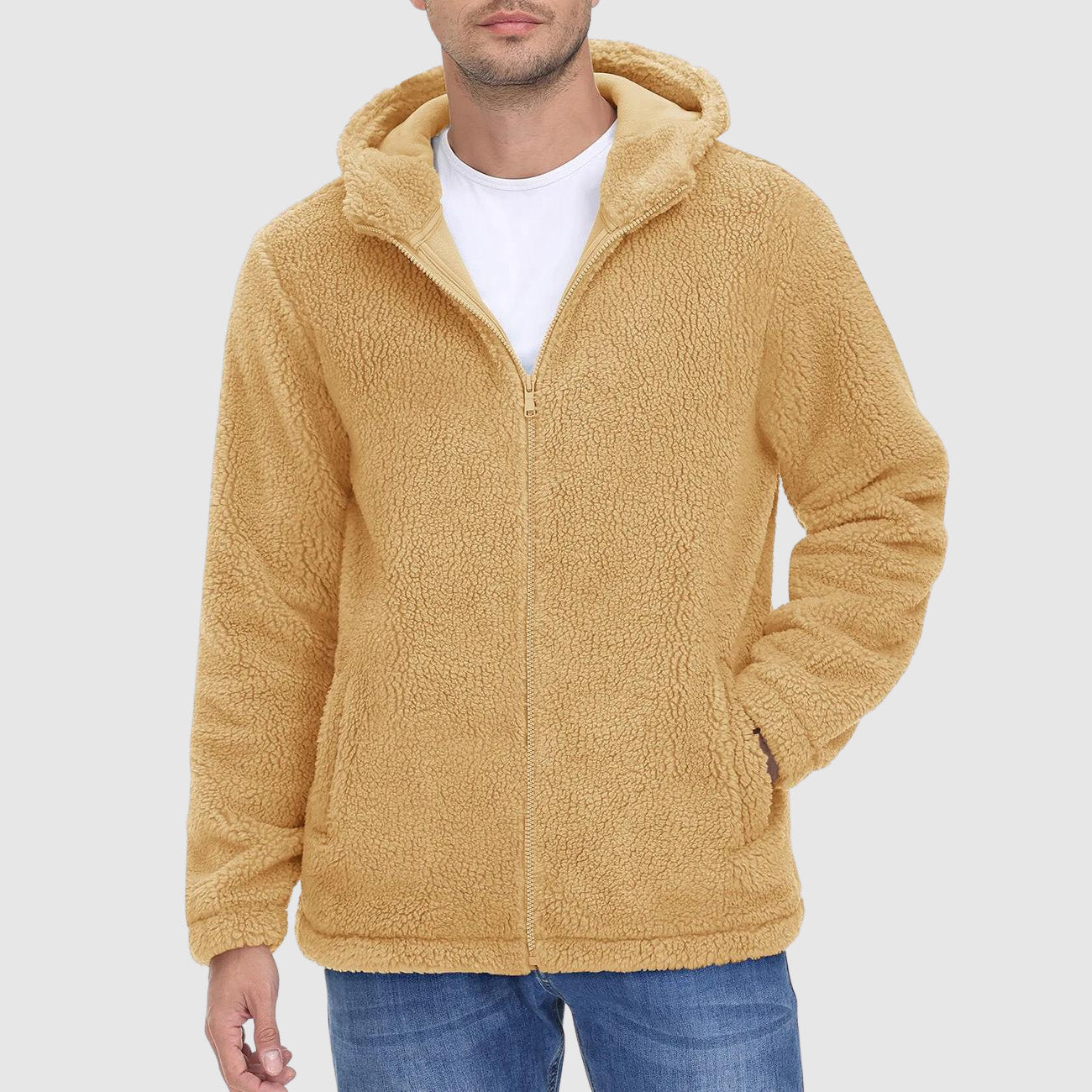 Heren Hoodie Van Sherpa Fleece – Ultieme Warmte En Comfort Voor Koude Dagen