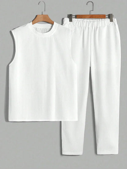 Zomerse Herenset Zonder Mouwen – Lichtgewicht, Ademend & Minimalistisch Voor Voorjaar & Zomer