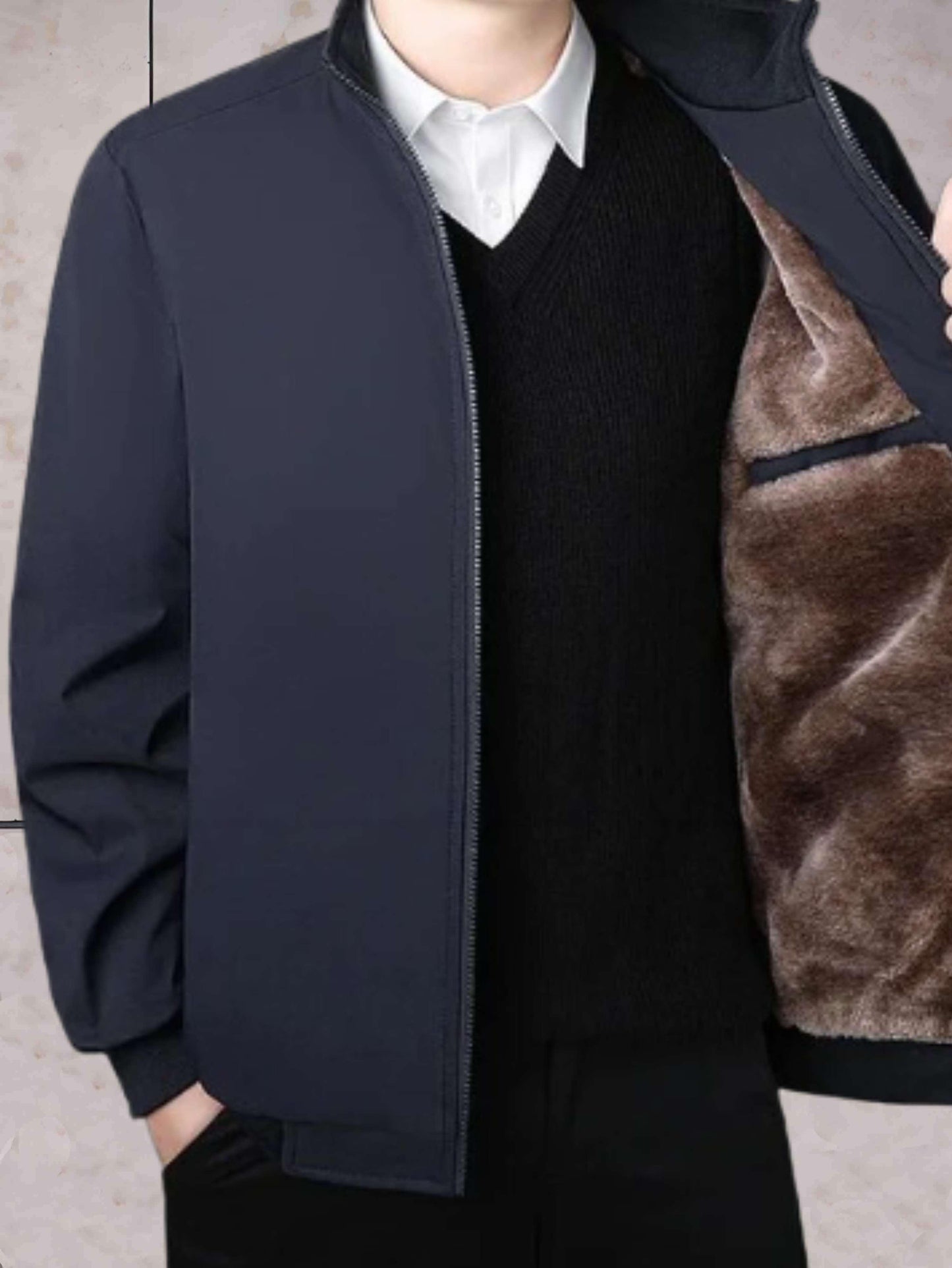 Gewatteerde Herenjas Met Nette Afwerking – Stijlvol Comfort Voor Frisse Werkdagen