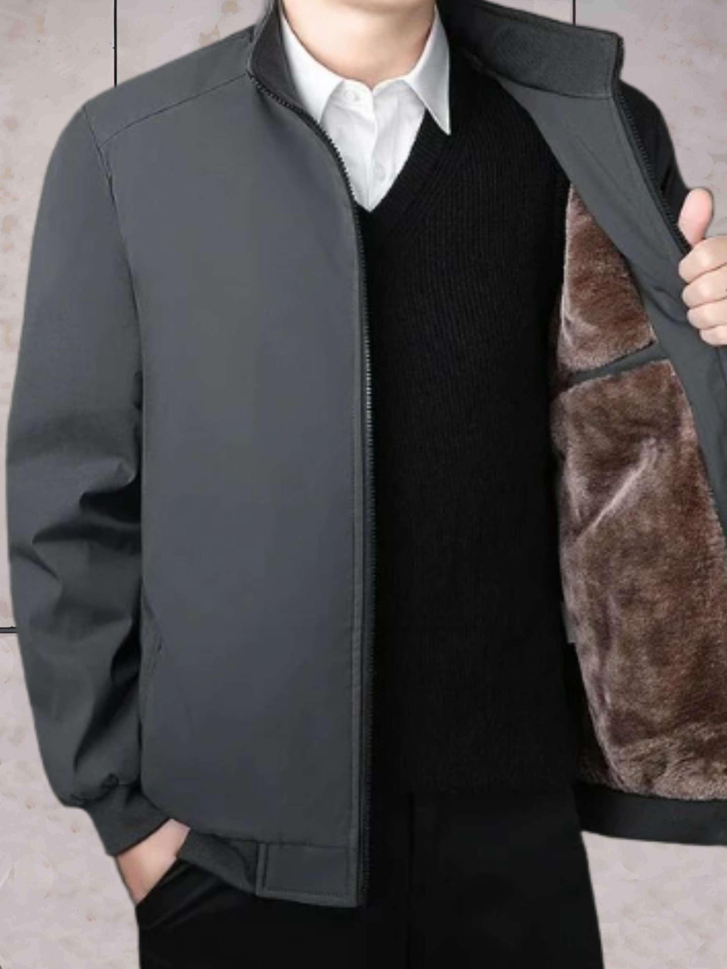 Gewatteerde Herenjas Met Nette Afwerking – Stijlvol Comfort Voor Frisse Werkdagen