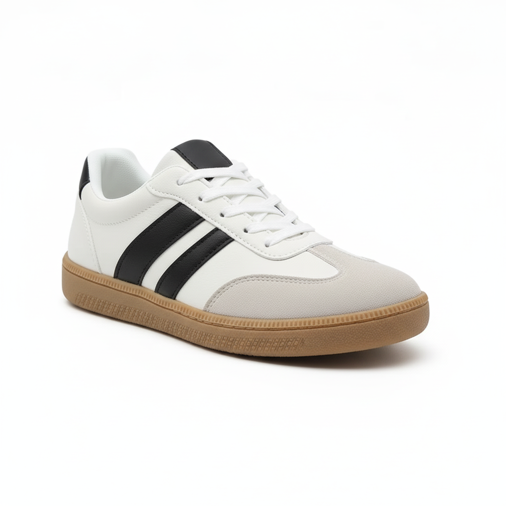 Sneakers Met Veters En Klassieke Retro Look en Gumzool