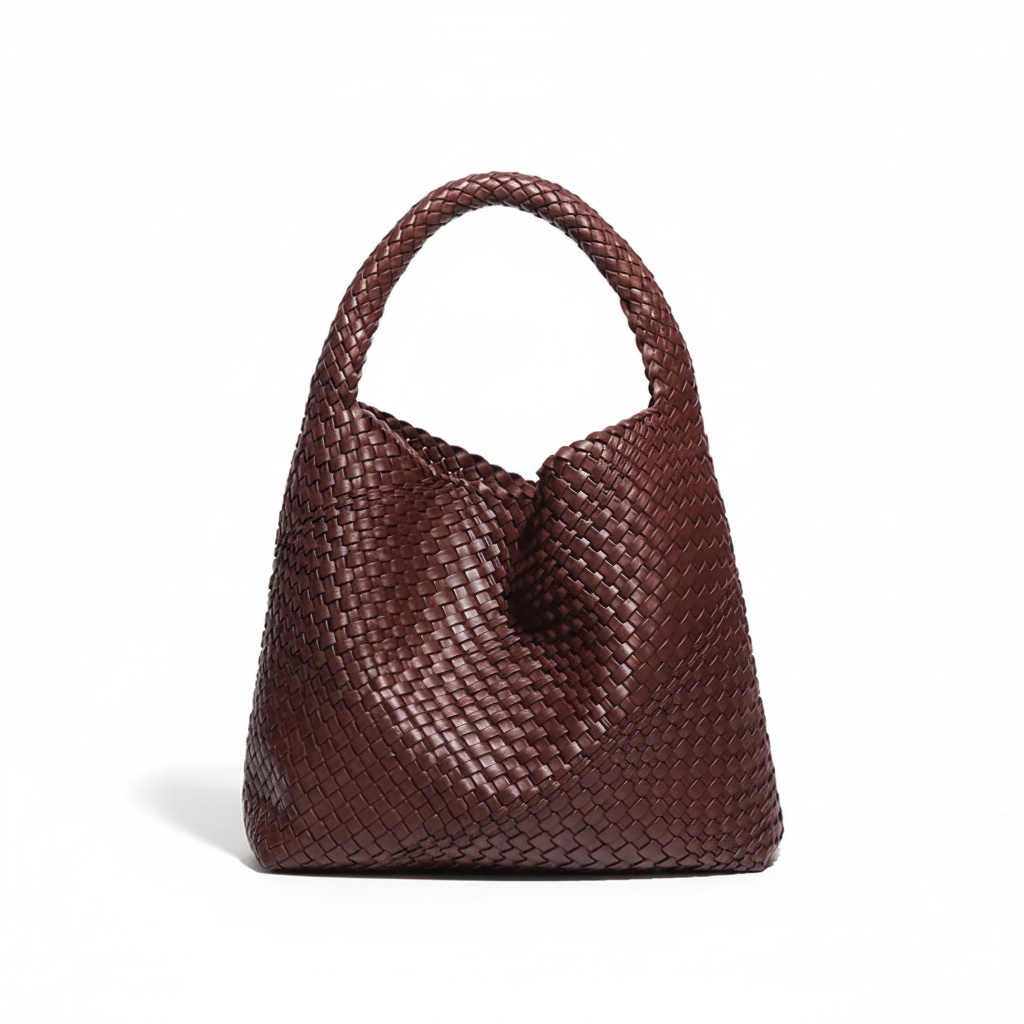 Luxe Gevlochten Schoudertas Met Bijpassende Pouch / 2-in-1 Set Voor Werk, Stad & Dagelijks Gebruik (Vier Seizoenen)