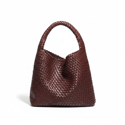 Luxe Gevlochten Schoudertas Met Bijpassende Pouch / 2-in-1 Set Voor Werk, Stad & Dagelijks Gebruik (Vier Seizoenen)