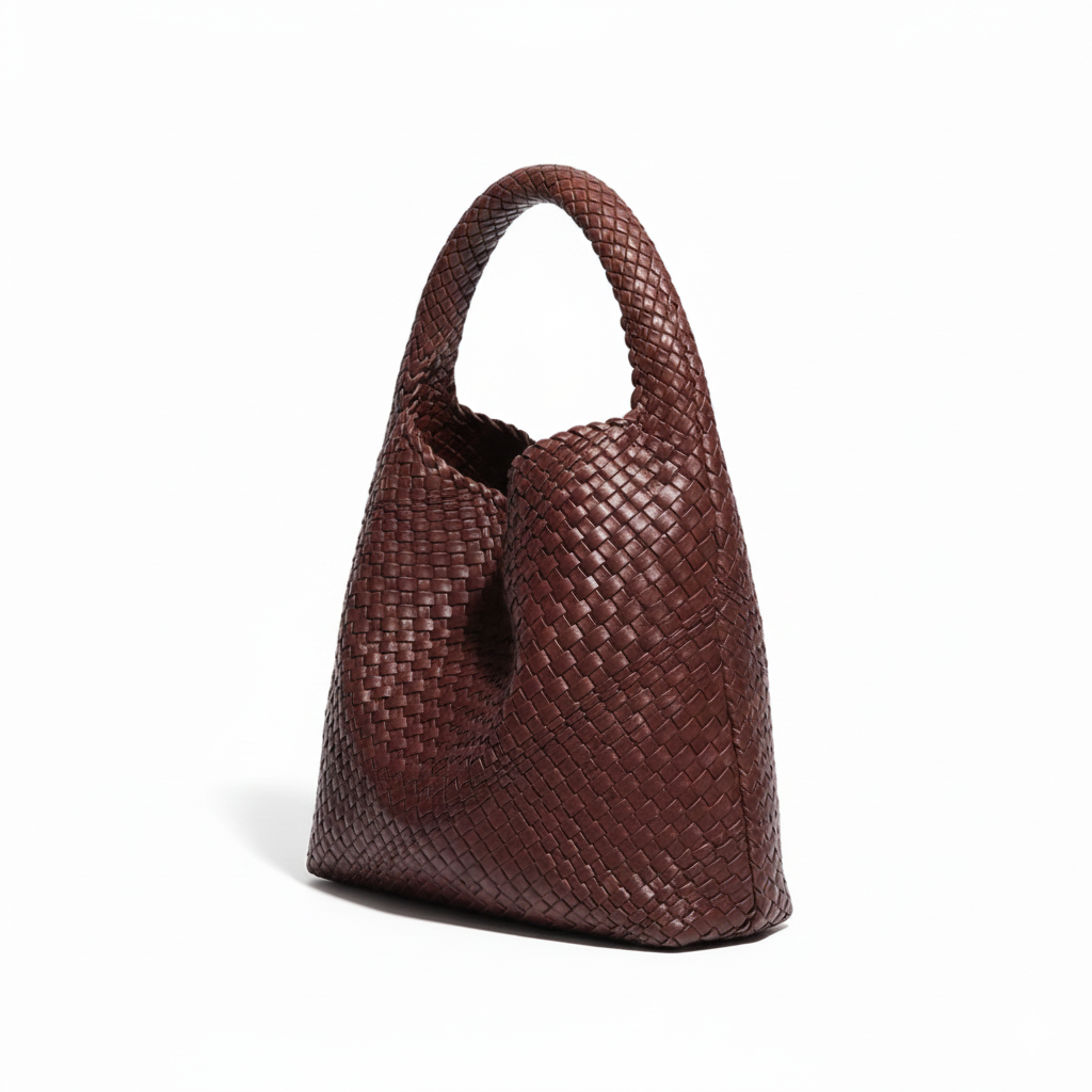 Luxe Gevlochten Schoudertas Met Bijpassende Pouch / 2-in-1 Set Voor Werk, Stad & Dagelijks Gebruik (Vier Seizoenen)