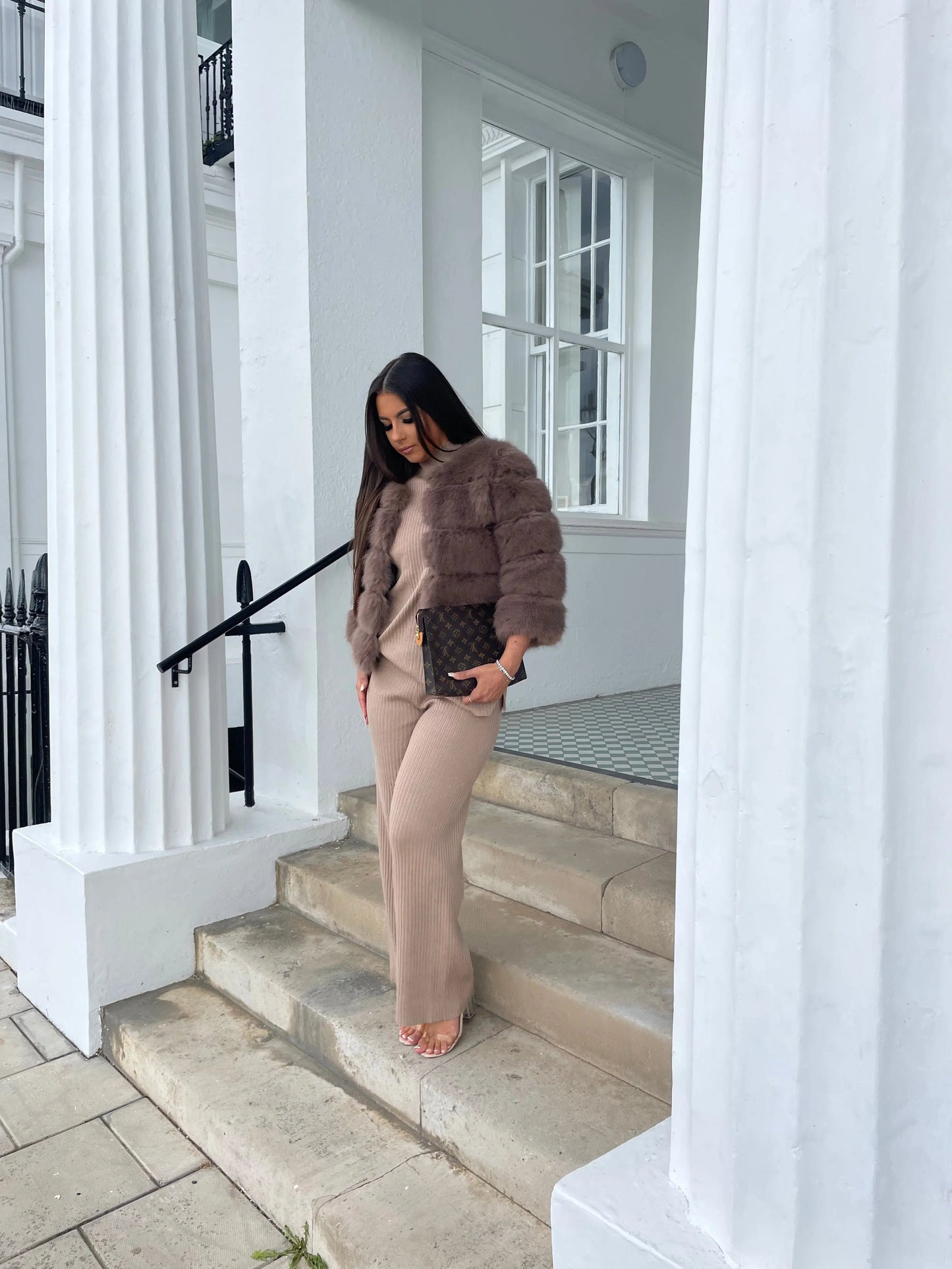 Dames Faux Fur Cropped Jas