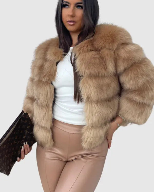 Dames Faux Fur Cropped Jas