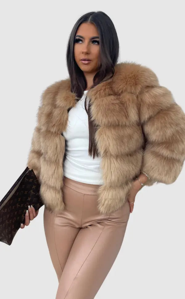 Dames Faux Fur Cropped Jas