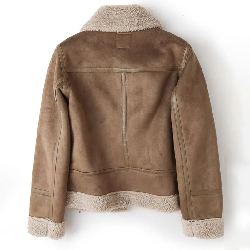Shearling Bikerjack Met Stoere Look