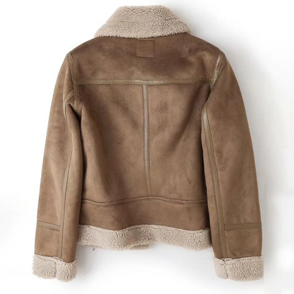 Shearling Bikerjack Met Stoere Look