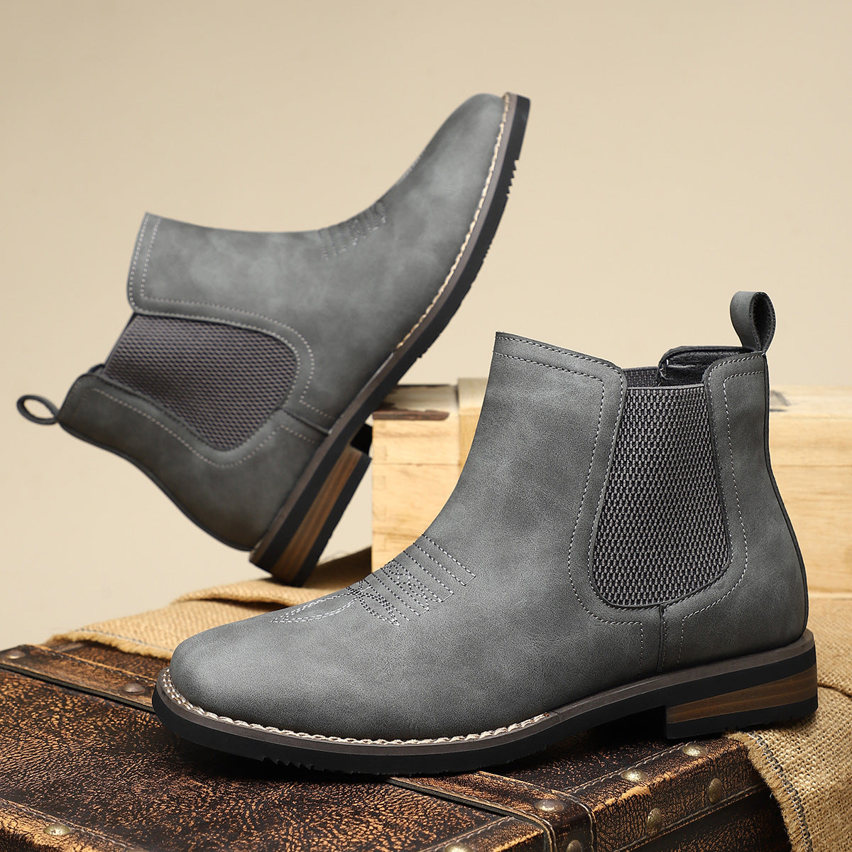 Heren Chelsea Boots Met Elastische Zijkant En Nette Afwerking