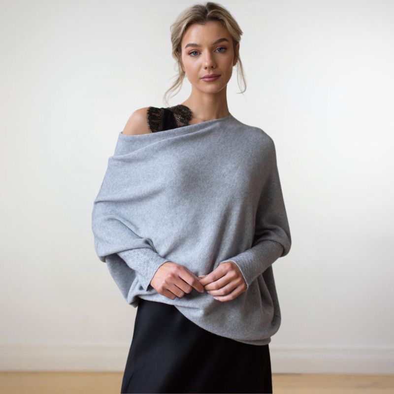 Luxe Lounge Top Met Boothals – Minimalistisch Comfort Voor Stijlvolle Rustmomenten