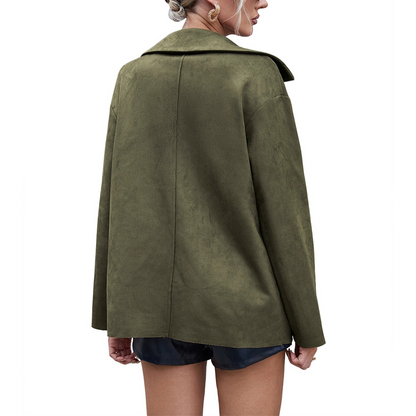 Dames Jas Van Suède Look