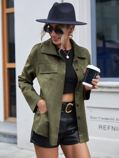 Dames Jas Van Suède Look