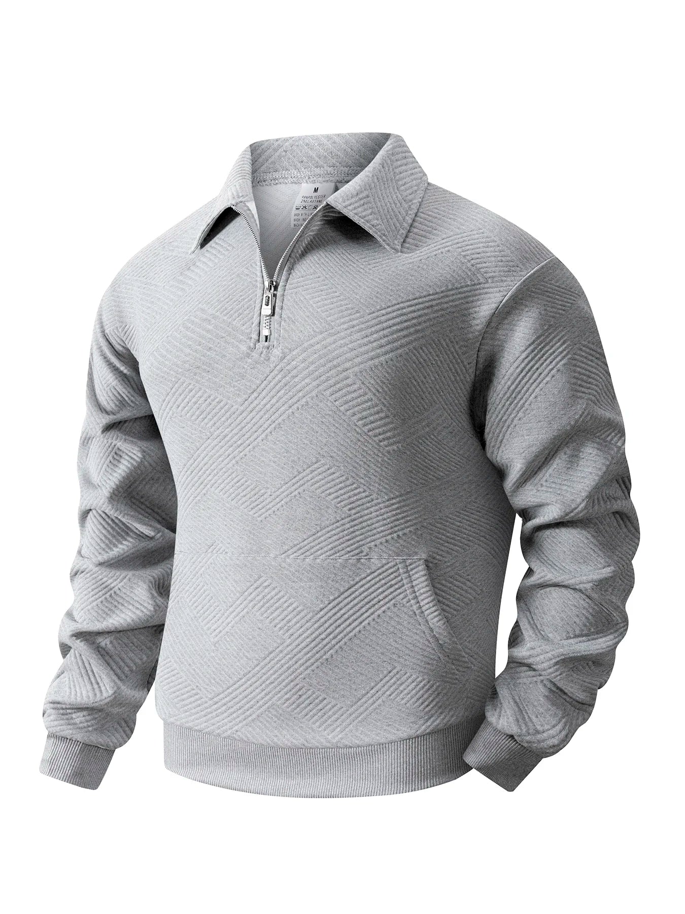 Heren Quarter Zip Trui Met Opstaande Kraag