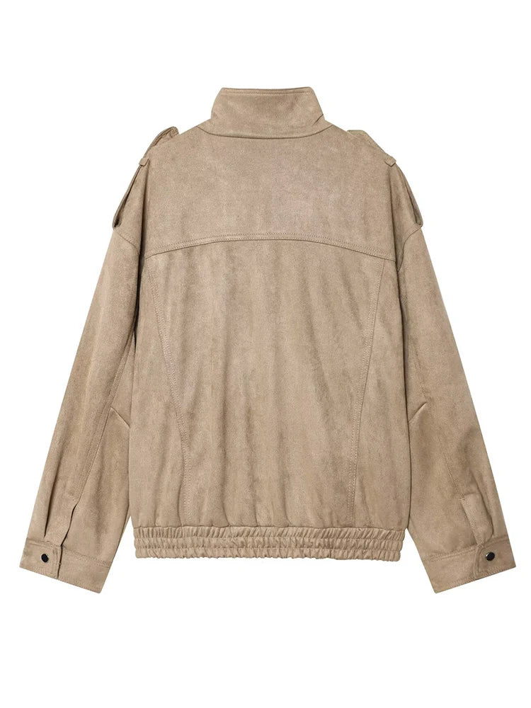Suède Look Herfst Bomberjack Dames