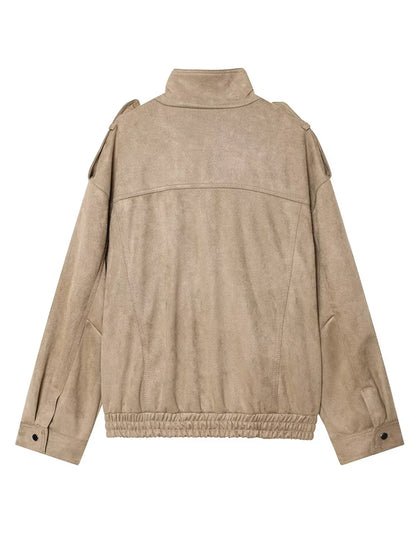 Suède Look Herfst Bomberjack Dames