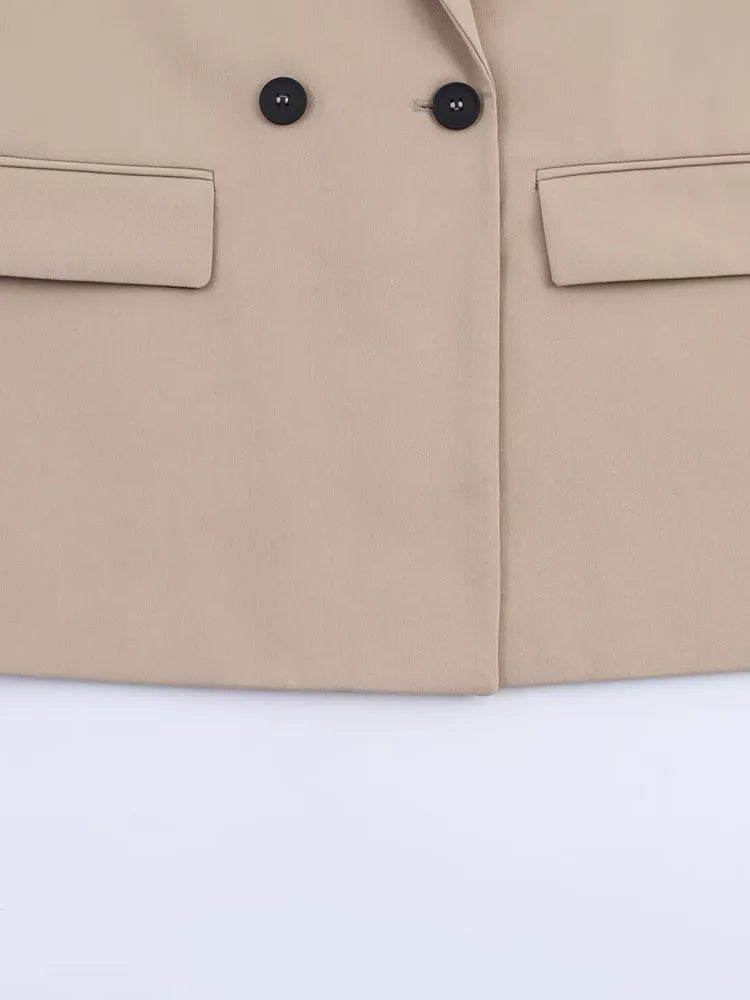 Dames Blazer Met Dubbele Knoopsluiting En Revers