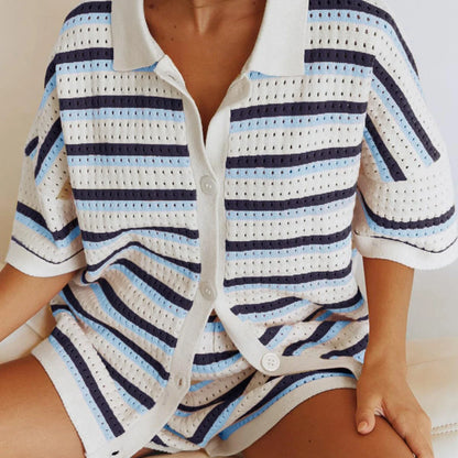 Luchtige Zomerset Met Streeppatroon – Comfortabele Co-Ord Voor Zonnige Dagen