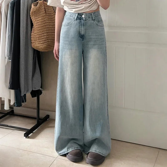 Wide Leg Jeans Dames High Waist