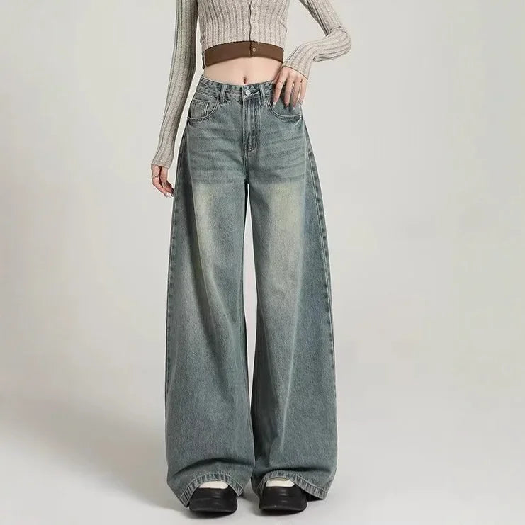 Blauwe Wide Leg Jeans