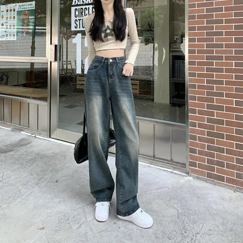 Vintage Wide Leg Jeans Dames