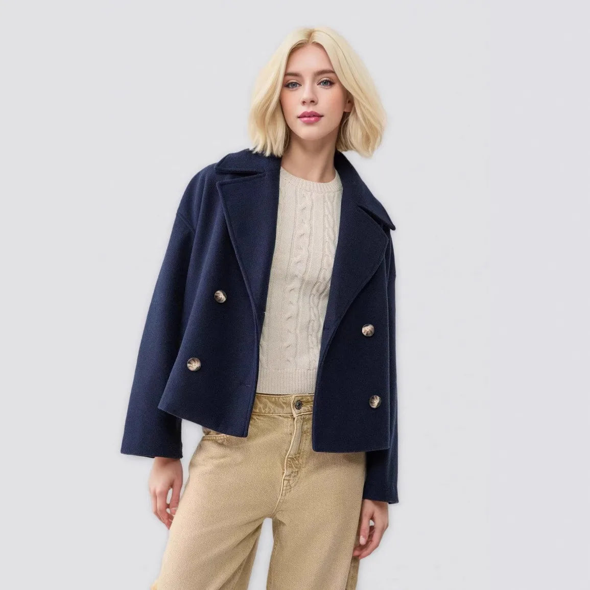 Cropped Trenchcoat Met Tijdloze Look