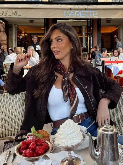 Dames Suède Look Bomberjack