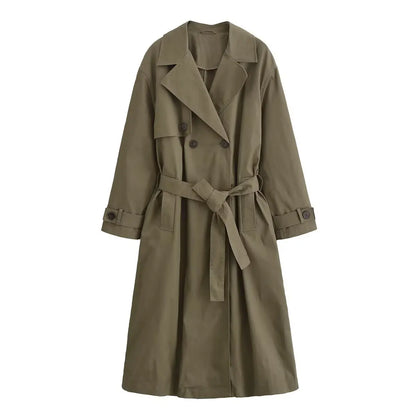 Premium Trenchcoat Dames | Legergroen & Khaki