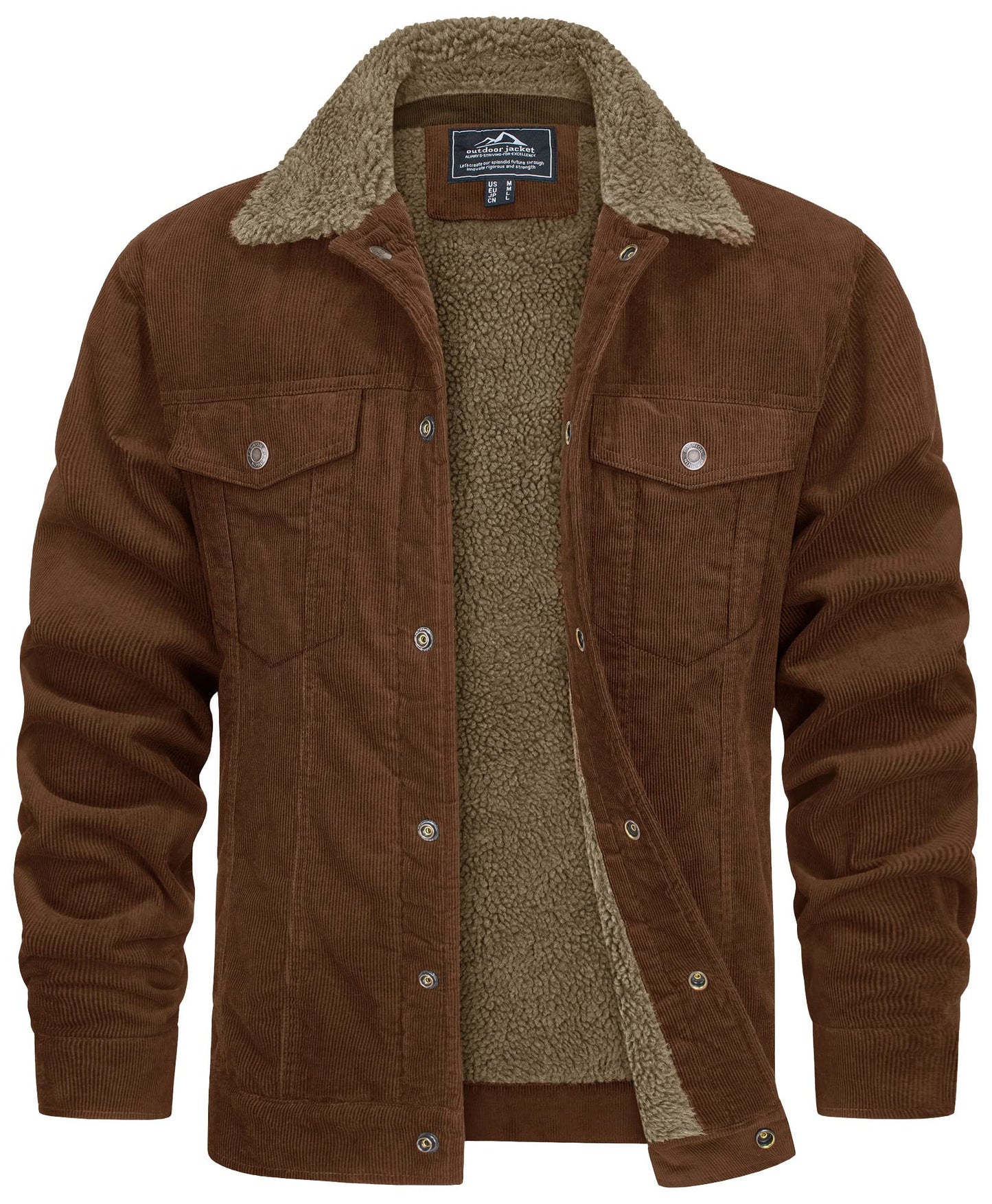 Weerbestendige Heren Jas Met Corduroy Look En Warme Teddy Voering