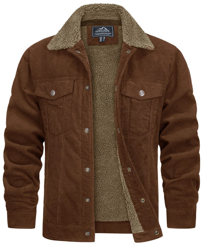 Weerbestendige Heren Jas Met Corduroy Look En Warme Teddy Voering