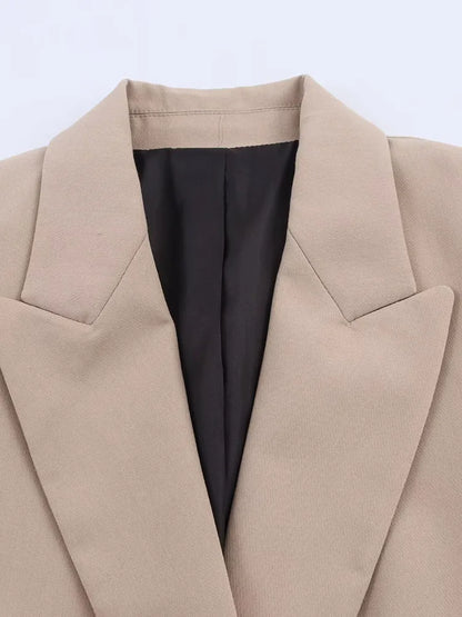 Dames Blazer Met Dubbele Knoopsluiting En Revers