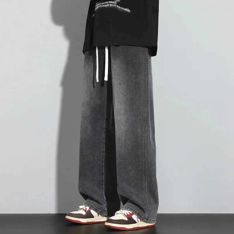 Loose Fit Drawstring Jeans Heren