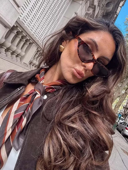 Dames Suède Look Bomberjack