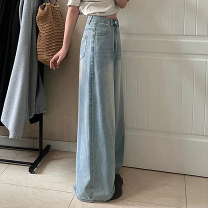 Wide Leg Jeans Dames High Waist