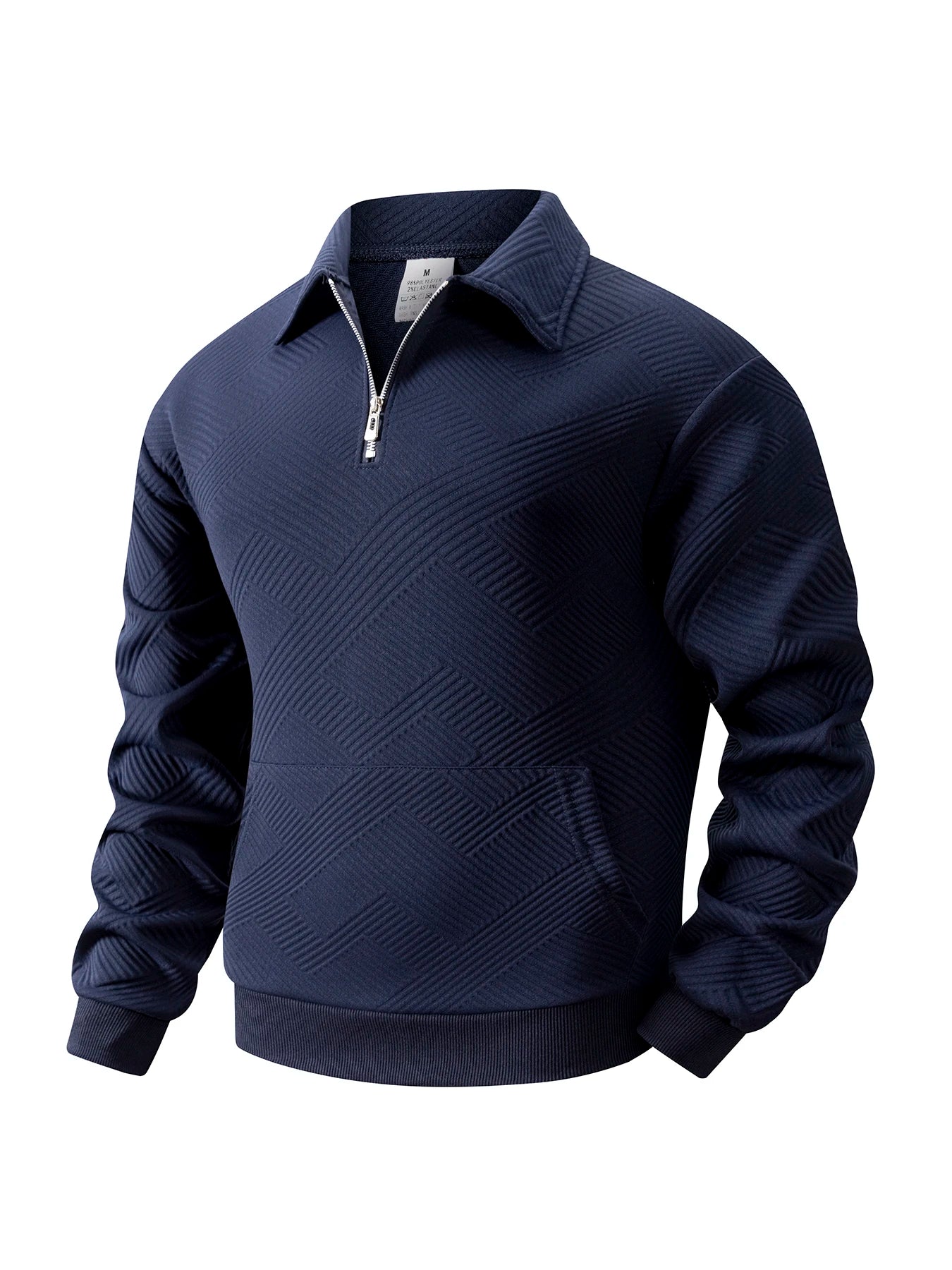 Heren Quarter Zip Trui Met Opstaande Kraag